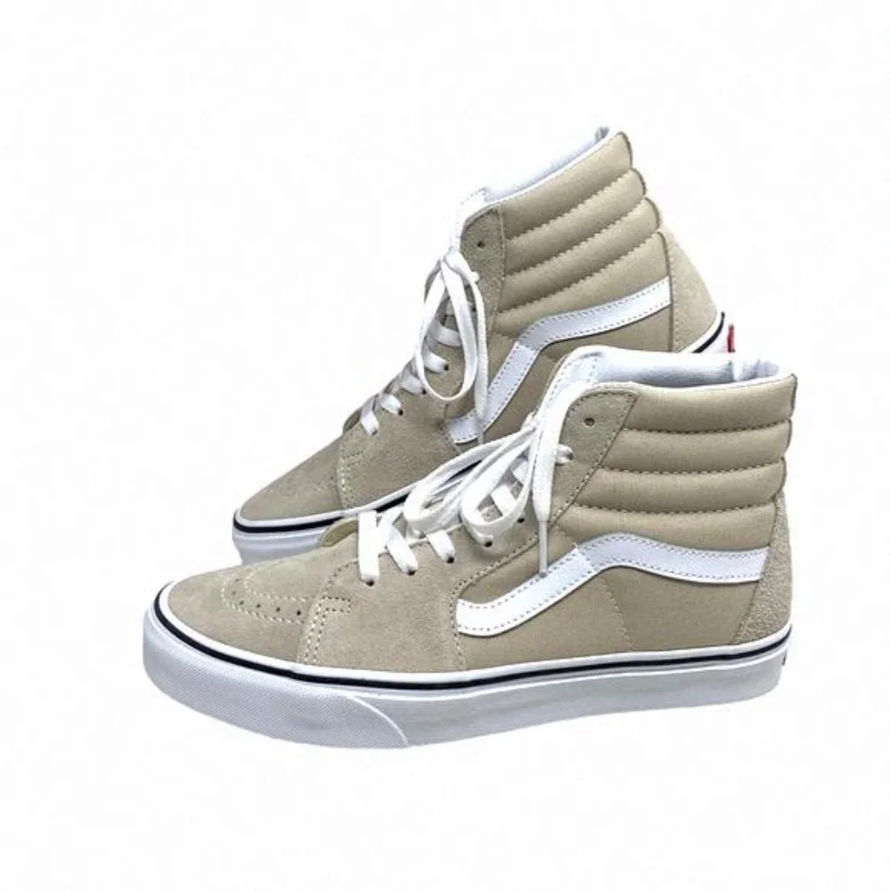 VANS Sk8-Hi Shoes Beige Suede Canvas Casual Sneakers VN0005U9BLL Size Women's SB